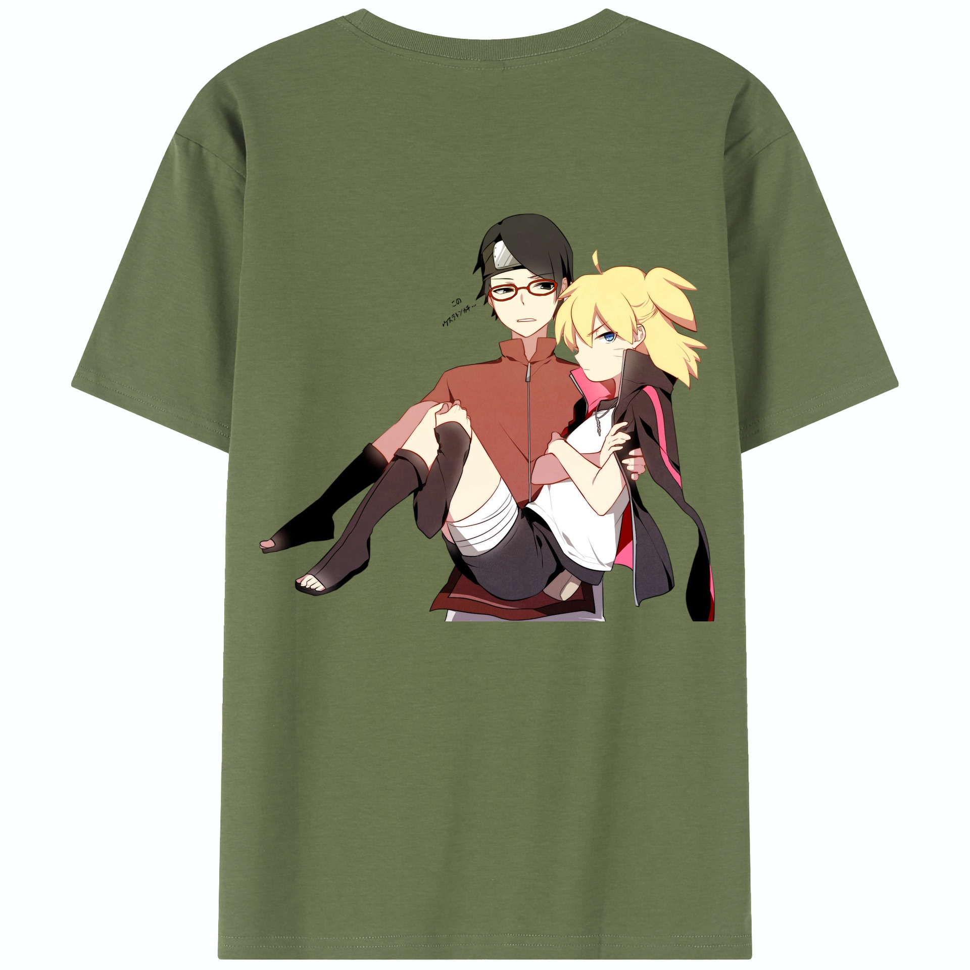 （画像用） NARUTO -ナルト- うちは サラダ Uchiha Sarada 綿100％半袖Tシャツ（背面プリント）